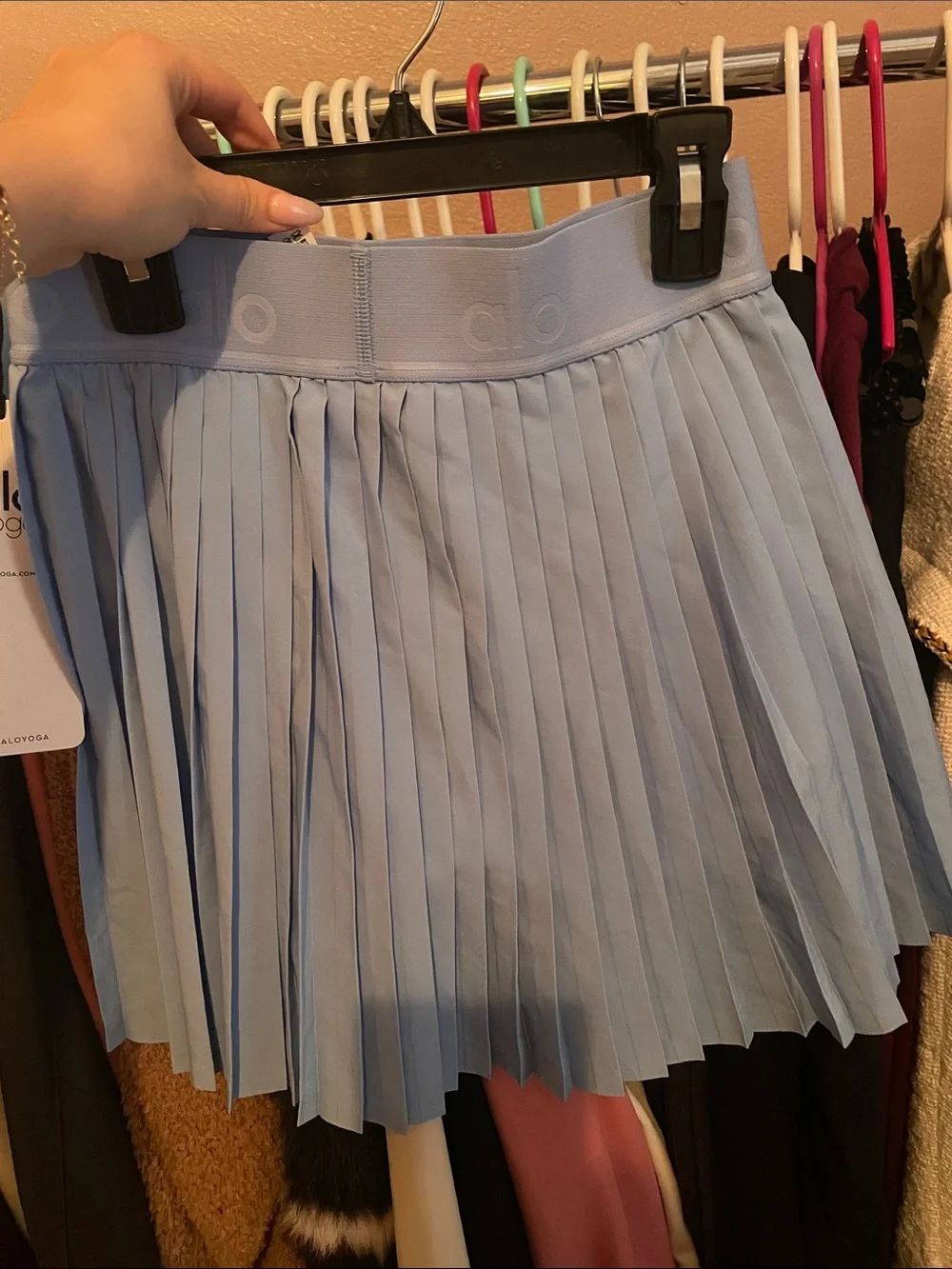 ALO Yoga Sky Blue Pleated Tennis Skirt